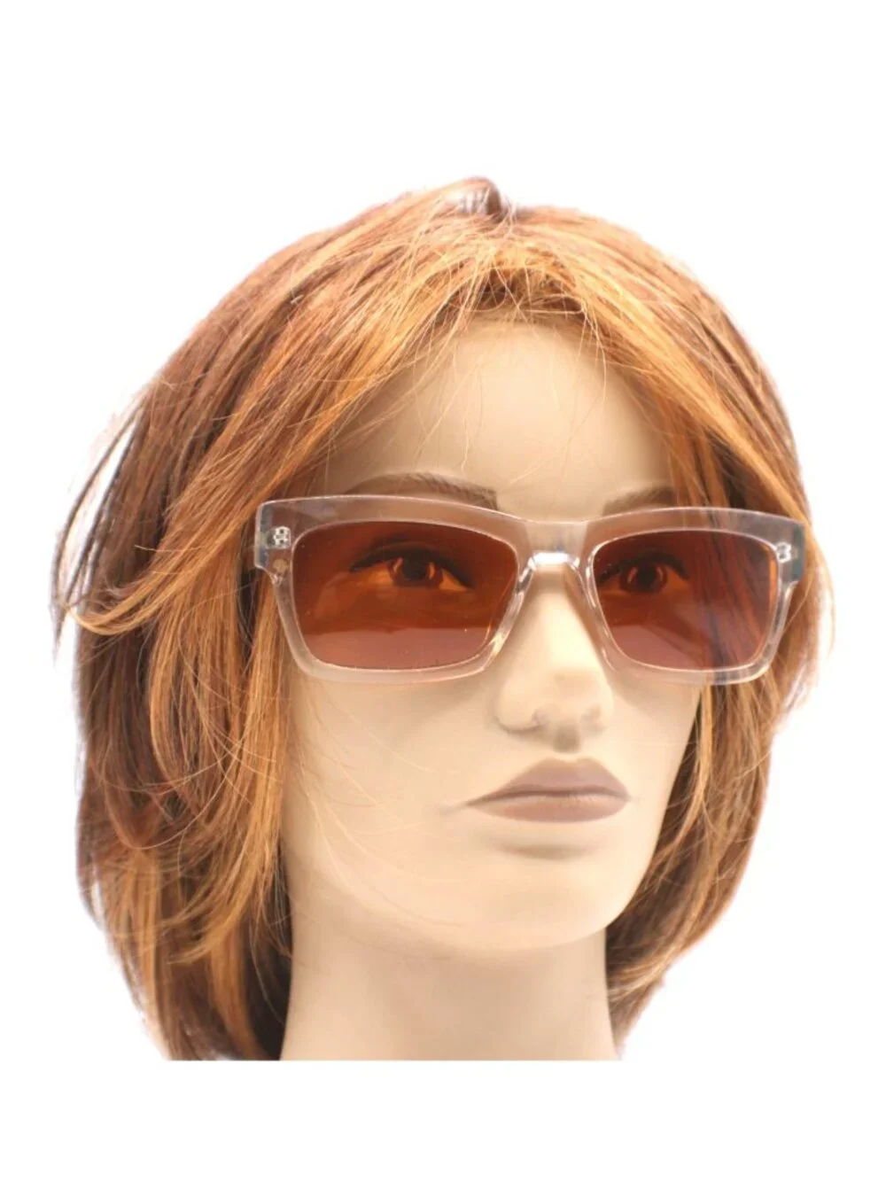 Starling Eyewear Sunglasses The SouthX Clear Frame Orange Amber Lens Square NEW